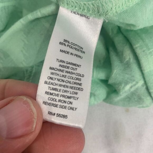 Express Womens Mint Green Chevron Pattern Top Size XS Cotton/Polyester - Picture 6 of 6